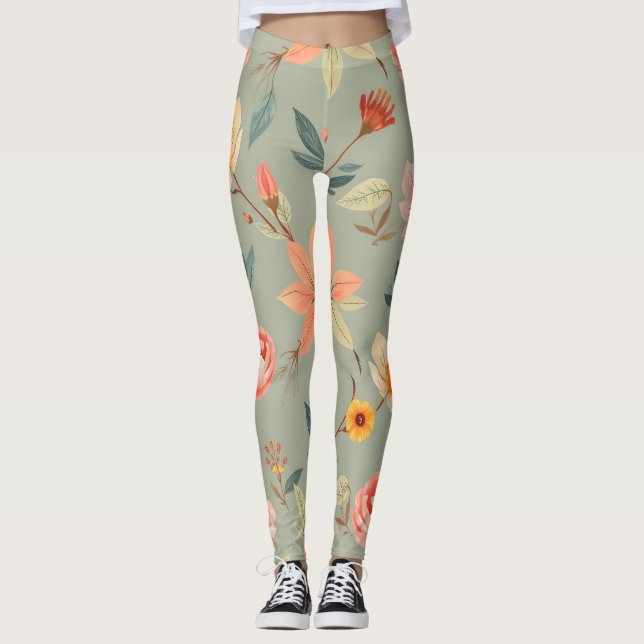 Vibrant naturlagg - Mjuk digital utskrift Leggings (Framsida)
