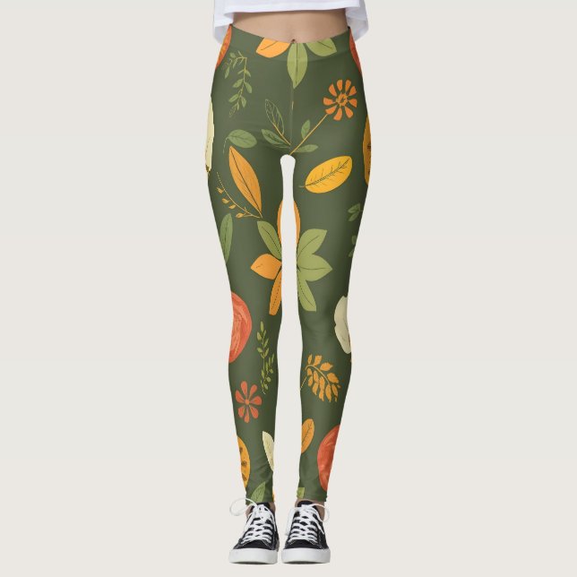 Vibrant naturlaging - Organic Digital Print Leggings (Framsida)