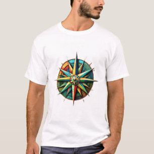 Vibrant Nautical Compass Ro T Shirt