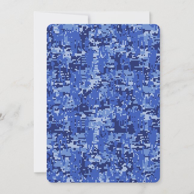 Vibrant Navy Blue Digital Camo Camouflage Struktur (Framsida)
