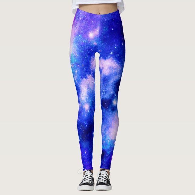 Vibrant Nebula Exploration Mönster Leggings (Framsida)
