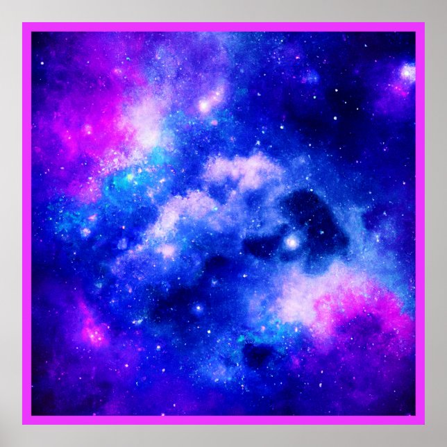 Vibrant Nebula Exploration Mönster Poster (Framsidan)