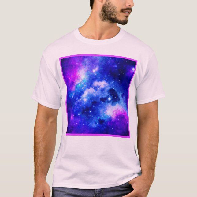 Vibrant Nebula Exploration Mönster T Shirt (Framsida)