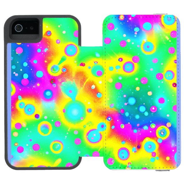 Vibrant Neon Blaze Mönster Incipio iPhone Wallet Skal (Folio Öppen)
