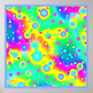 Vibrant Neon Blaze Mönster Poster