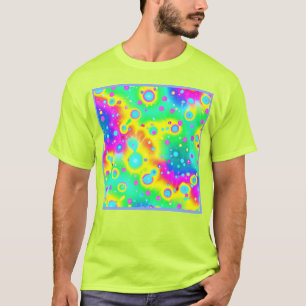 Vibrant Neon Blaze Mönster T Shirt
