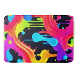 Vibrant Neon Färg Stänk Art Badrumsmatta