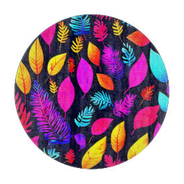 Vibrant Neon Foliage: Captivation Löv Mönster