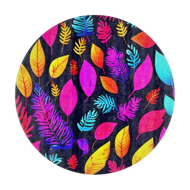 Vibrant Neon Foliage: Captivation Löv Mönster (Framsidan)