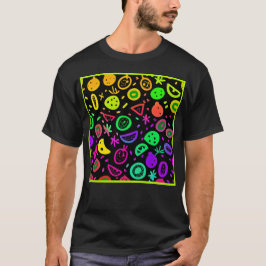 Vibrant Neon Fruits Mönster Art T Shirt