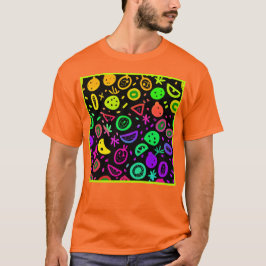 Vibrant Neon Fruits Mönster Art T Shirt