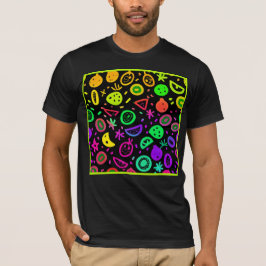 Vibrant Neon Fruits Mönster Art T Shirt