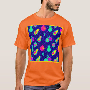 Vibrant Neon Fruits Mönster design T Shirt