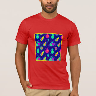 Vibrant Neon Fruits Mönster design T Shirt