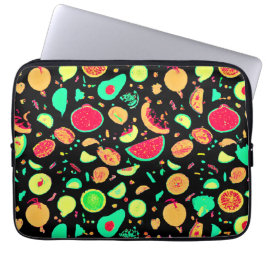 Vibrant Neon Fruits Mönster Laptop Fodral