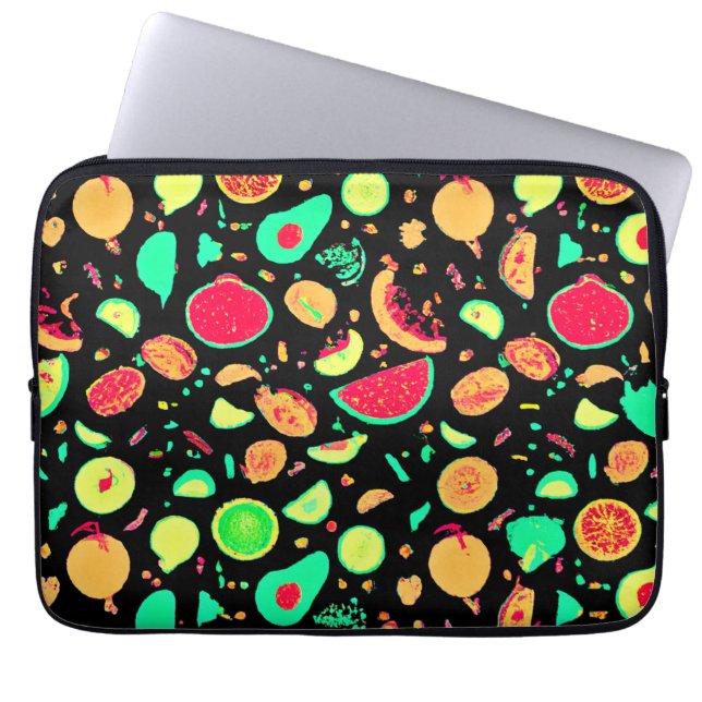 Vibrant Neon Fruits Mönster Laptop Fodral (Framsidan)