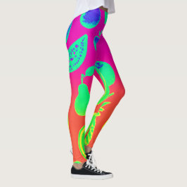 Vibrant Neon Fruits Mönster Leggings