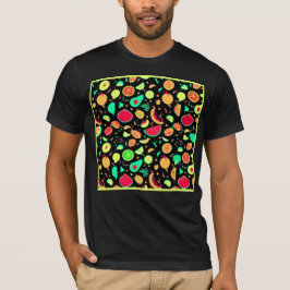 Vibrant Neon Fruits Mönster T Shirt