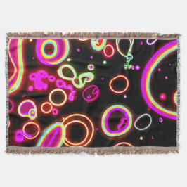 Vibrant Neon Glow Mönster Filt