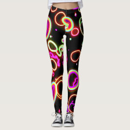 Vibrant Neon Glow Mönster Leggings