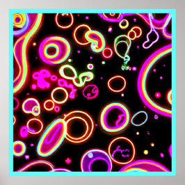 Vibrant Neon Glow Mönster Poster