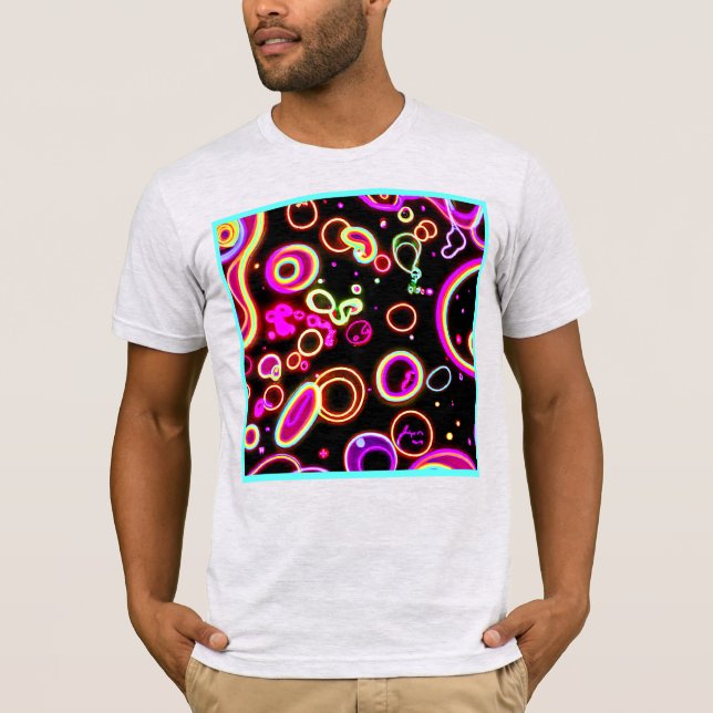 Vibrant Neon Glow Mönster T Shirt (Framsida)