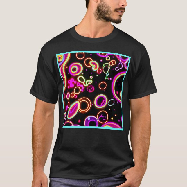 Vibrant Neon Glow Mönster T Shirt (Framsida)