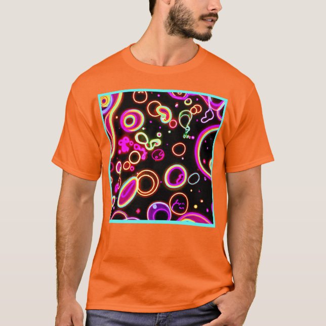 Vibrant Neon Glow Mönster T Shirt (Framsida)