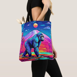 Vibrant Neon Gorilla i en surreal Jungle Scene Tygkasse