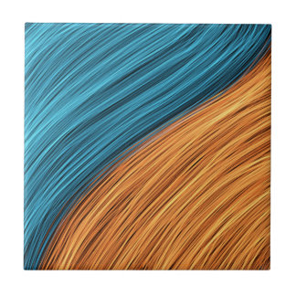 Vibrant Neon Light Strands of Blue and Orange Kakelplatta