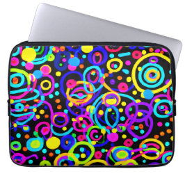 Vibrant Neon Mönster Art Design Laptop Fodral