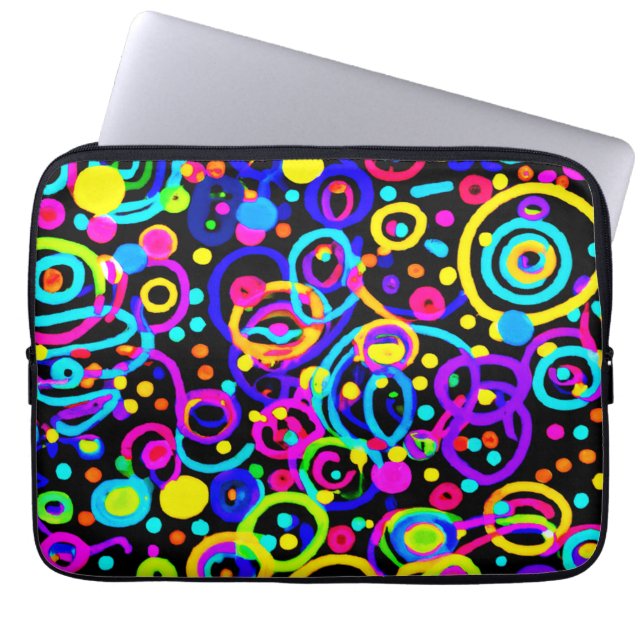 Vibrant Neon Mönster Art Design Laptop Fodral (Framsidan)