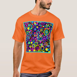 Vibrant Neon Mönster Art Design T Shirt
