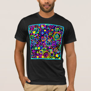 Vibrant Neon Mönster Art Design T Shirt