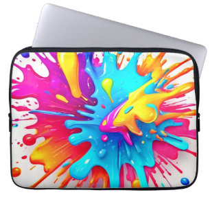 Vibrant Neon Paint Stänk Art Laptop Fodral