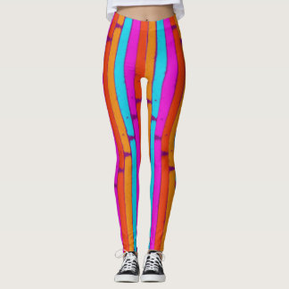 Vibrant Neon Painting Rand Mönster Leggings