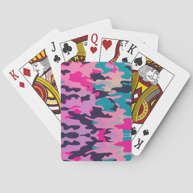 Vibrant Neon Pastel Camo Designer Playing Cards Casinokort (Baksidan)