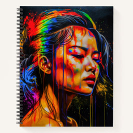 Vibrant Neon Porträtt - Abstrakt Expressionist Art