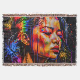 Vibrant Neon Porträtt - Abstrakt Expressionist Art Filt