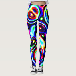 Vibrant Neon Pulse Mönster Leggings