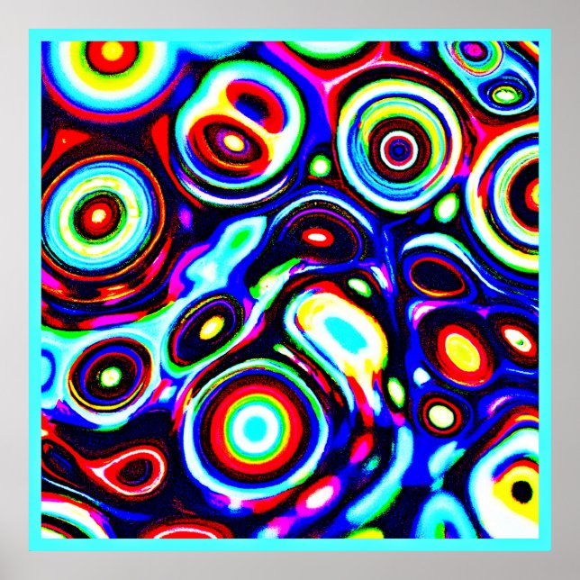 Vibrant Neon Pulse Mönster Poster (Framsidan)