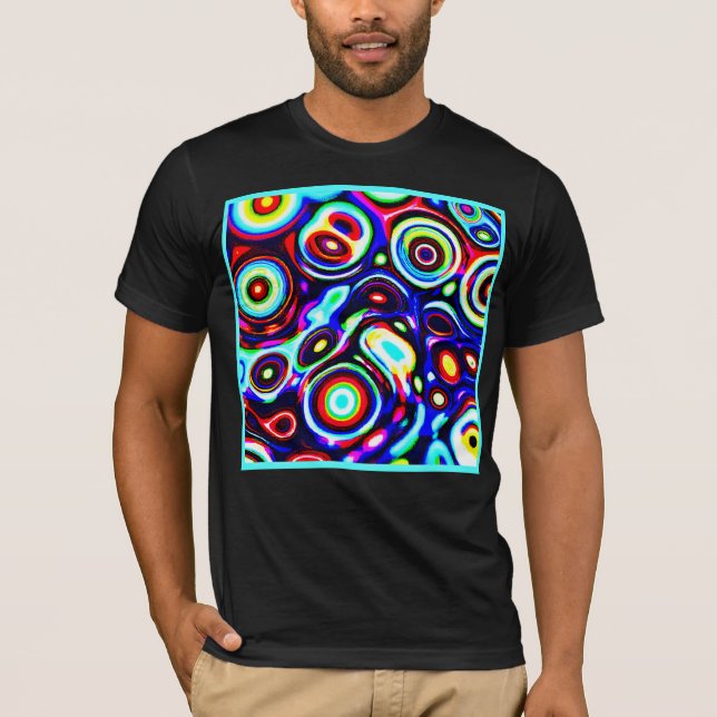 Vibrant Neon Pulse Mönster T Shirt (Framsida)
