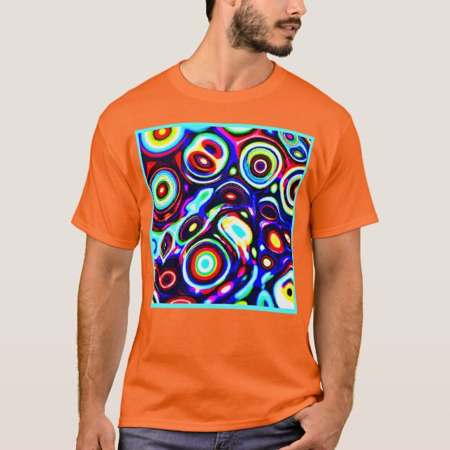 Vibrant Neon Pulse Mönster T Shirt (Framsida)