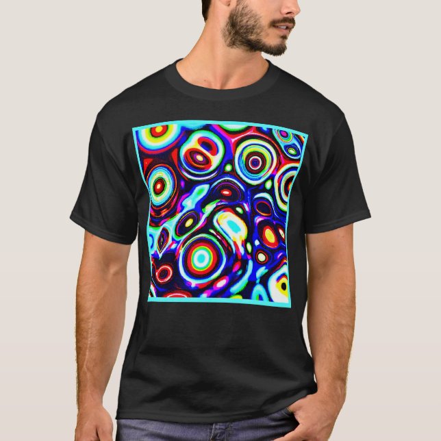 Vibrant Neon Pulse Mönster T Shirt (Framsida)