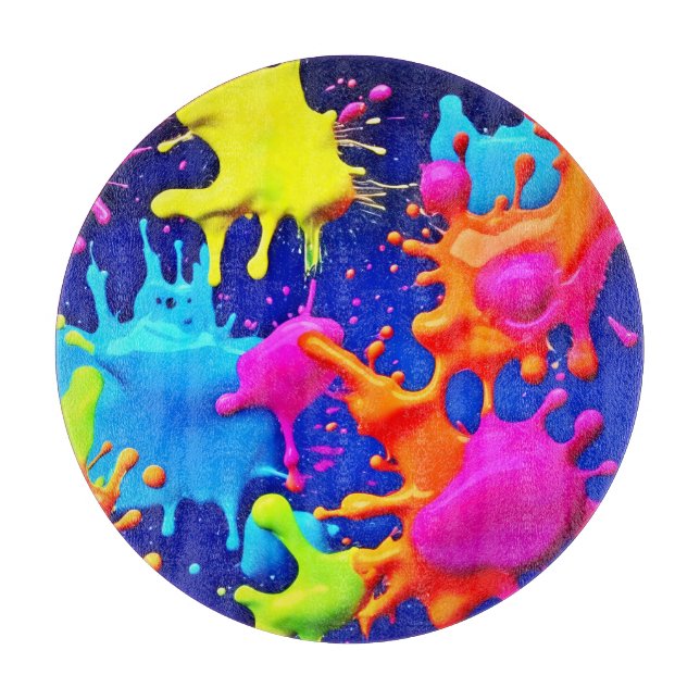 Vibrant Neon Stänk på Mörk Canvas (Framsidan)