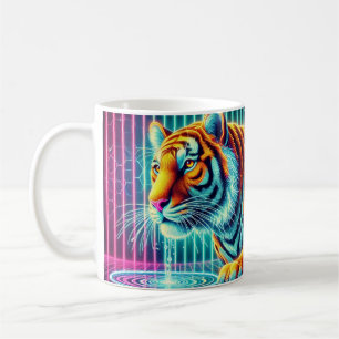 Vibrant Neon Tiger Mugg: Perfekt för feta själar Kaffemugg
