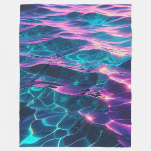 ’Vibrant Neon Vatten Ripples’ Fleecefilt