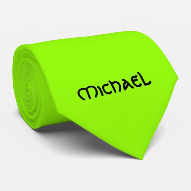 Vibrant neonfluorescerande grönt celtic Namn Slips (Rullad)