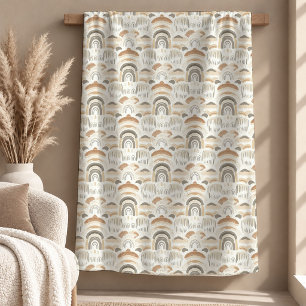 Vibrant Neutral Boho Kastmadrass Dekor Design Fleecefilt