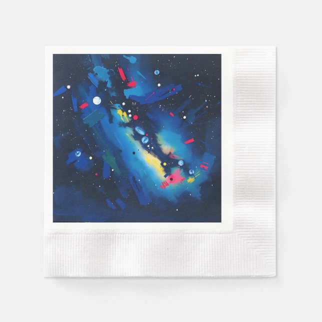 Vibrant Night Himmel Abstrakt Pappersservett (Framsidan)